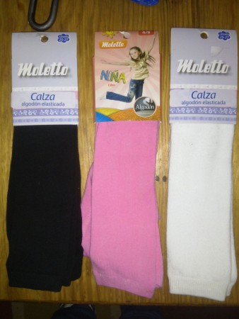 CALZAS MARCA MOLETTO, SOLO TALLA 4, VALOR $3.000.- COLORES BLANCO, ROSADO Y NEGRO